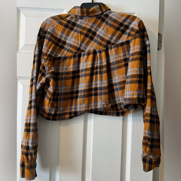 Arizona Jean CO Flannel Cropped Shirt Size Large - Picture 2 of 4